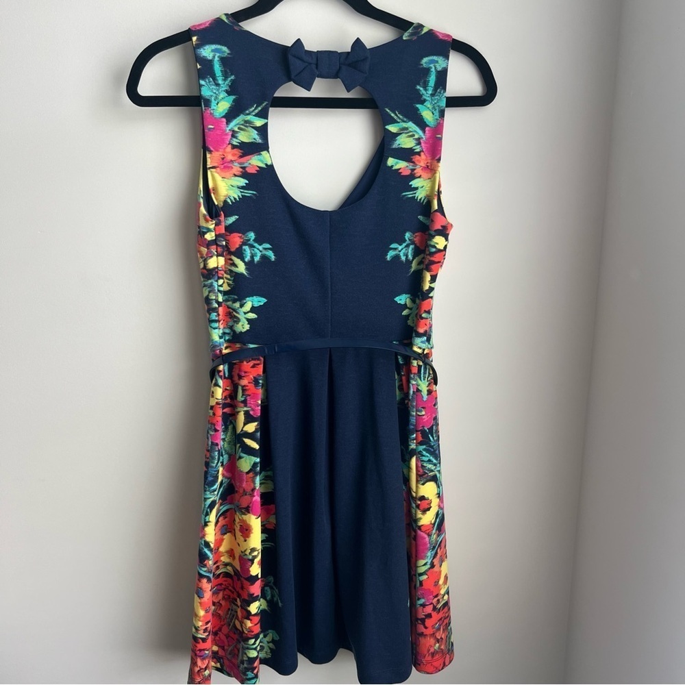 Candie's Blue Halter Cut Out Mini Dress - Picture 3 of 8